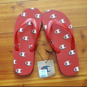 Red Champion Flip Flops Women's 10 Men's 8